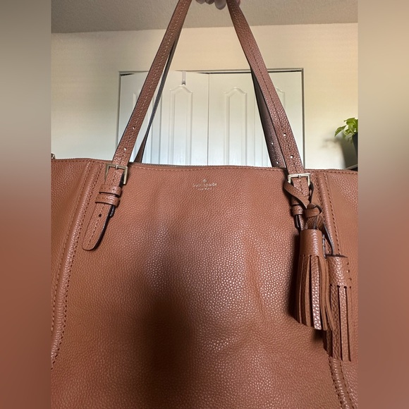Large Kate Spade Tan Leather Tote Bag - Picture 2 of 9